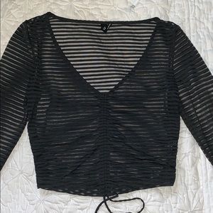 black mesh top